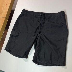 Black Kanu Surf Women’s Board Swim Shorts, Size 12, Velcro & Lace Up Fly